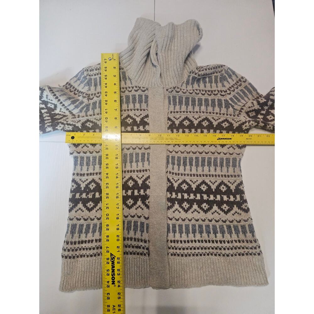 ORVIS Fair Isle Collared Cardigan Sweater Southwestern Aztec Cabincore M 3929 - Picture 5 of 6